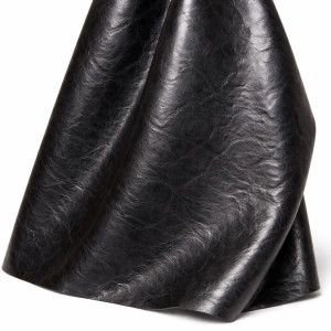 Black Textured Synthetic Leather Fabric PU Upholstery Material
