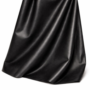 Black Smooth Synthetic Leather Fabric PU Upholstery Material
