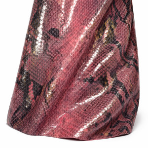 Glossy Snake Pattern Synthetic Leather Fabric PU Upholstery Material