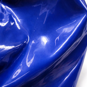 Glossy Blue Synthetic Leather Fabric