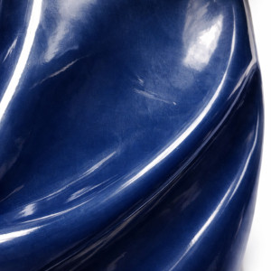 Glossy Navy Blue Synthetic Leather Fabric