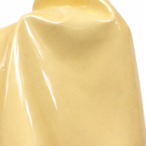 Glossy Cream Rare Synthetic Leather Fabric
