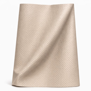 Beige Textured  woven Synthetic Leather Fabric