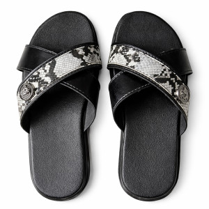 Quality Men Black Stylish Leather Slide Slippers