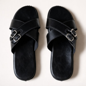 Quality Men Adjustable Cross Strap Slide Sandal