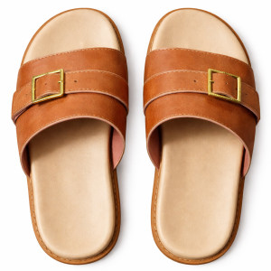 Adjustable Buckle Strap Slip on Slide Sandal