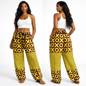 Ladies African Print Wide Leg Pants