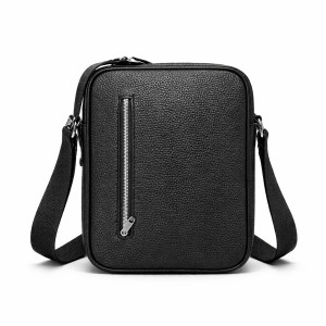 Black Leather Crossbody Pouch