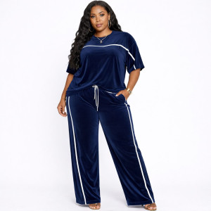 Womens Blue Two Piece Casual Lounge Set
