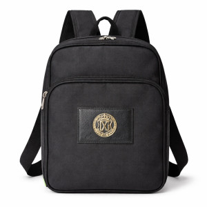 Classic Black Minimalist  Everyday Backpack with Front Zipper Pocket