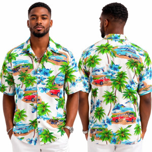 Premium Tropical Print Short Sleeve Shirt