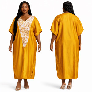 Premium Mustard Kaftan Boubou style Maxi Dress