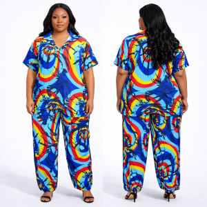 Premium Multicolor Long sleeve Top and Elastic Lounge Set