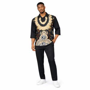 Black Tribal Print Shirt and Matching Pants Co Ord Set