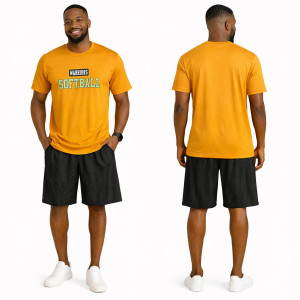 Mens Mustard Yellow Graphic T Shirt