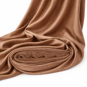 Mocha Brown Soft Satin  Crepe  Fabric Material