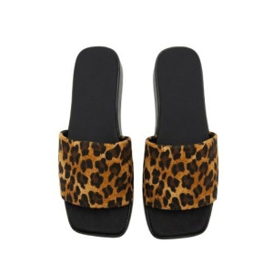 Leopard Print Heeled platform wedge sandals