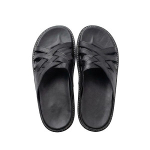 Classic Black Multi Strap Cross Over Slide Sandals