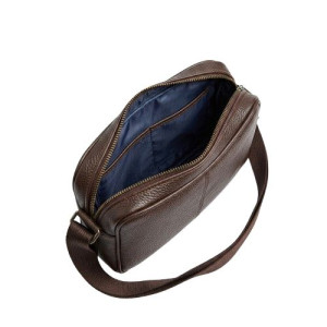 Grained Faux Leather Crossbody Bag in Cocoa Brown