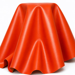 Bright Orange Glossy Synthetic Leather Fabric