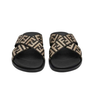 Black Cross Strap Slide Sandals with Geometric Pattern