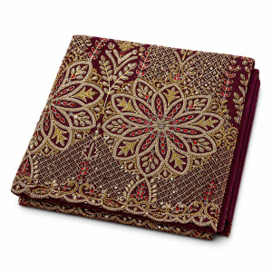 Luxury Wine colour Indian George lace material