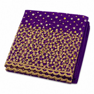 Luxury Purple Indian George lace material