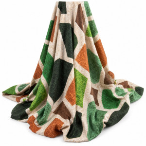 Multicolor Abstract Print Fabric     Geometric Pattern Soft Lightweight Material