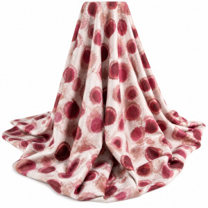 Red Polka Dot Print Fabric     Soft Abstract Circle Pattern Lightweight Material