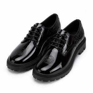 Black  Patent  Leather  Lace Up  Shoes