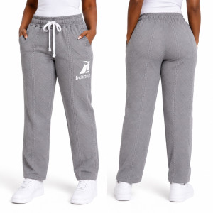 Womens Grey Textured Drawstring Lounge Pants