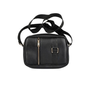 Premium Black Leather Crossbody Messenger Bag