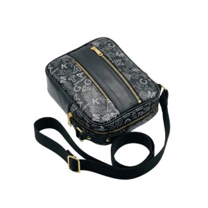 Monochrome Graphic Print Crossbody Bag