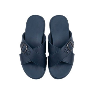 Mens Cross Strap Sandals with Buckle Detail