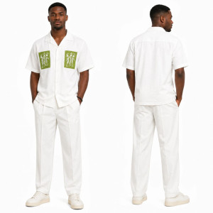 Luxury White Two Piece Traditional Set