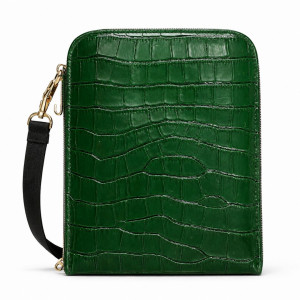Premium Green Crocodile Texture Crossbody Bag
