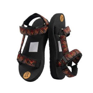 Vibrant Geometric Pattern Utility Trekking Sandal