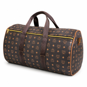 Luxury Brown Monogram Print Travel Duffel Bag