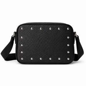 Black Embossed Monogram Crossbody Bag