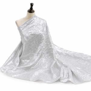 Luxury White Floral Brocade Fabric Material