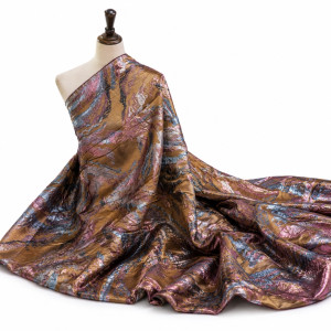 Luxury Bronze Abstract Metallic Brocade Fabric Material