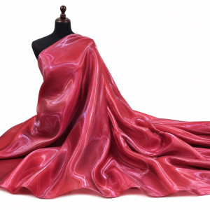 Luxury Coral Pink Liquid Satin Fabric Material