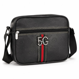 Luxury Black Monogram Crossbody Shoulder Bag