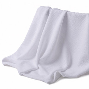 White Embossed Textured Clothing Fabric Material