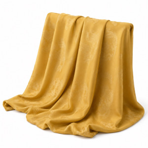 Golden Yellow Jacquard Luxury Fashion Fabric