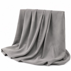 Ash Grey Plain Crepe Fashion Fabric Material
