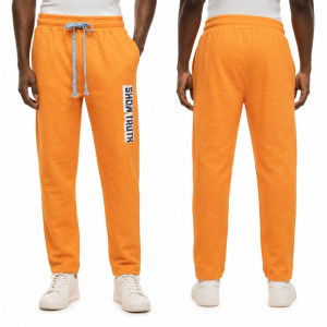 Orange Mens Graphic Jogger Sweatpants