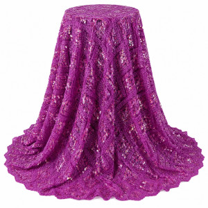 Luxury Magenta Geometric Sequin Lace Fabric