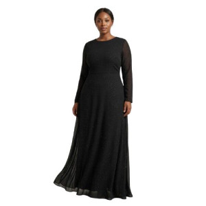 Black Glitter Shimmer Chiffon Fabric