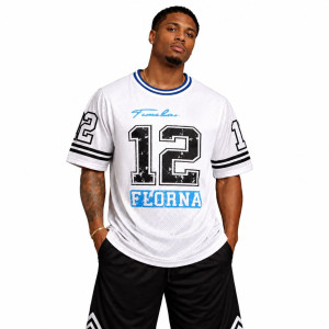 White Mesh Performance V Neck Jersey
